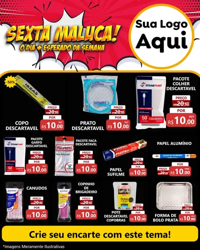 Modelo de Rede Social para Feed Instagram com o tema Sexta Maluca! para Embalagens