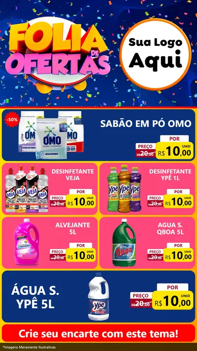 Modelo de TV para TV Vertical com o tema Folia de Ofertas para Produtos de Limpeza