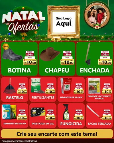 Modelo de Rede Social para Feed Instagram com o tema Natal de Ofertas para Agropecuária