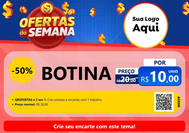 Modelo de Cartaz para Cartaz A4 Horizontal com o tema Ofertas Da Semana para Agropecuária