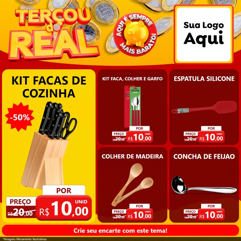 Modelo de Rede Social para Feed Facebook com o tema Terçou do Real para Utilidades Domésticas