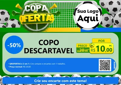 Modelo de Cartaz para Cartaz A4 Horizontal com o tema Copa De Ofertas para Embalagens