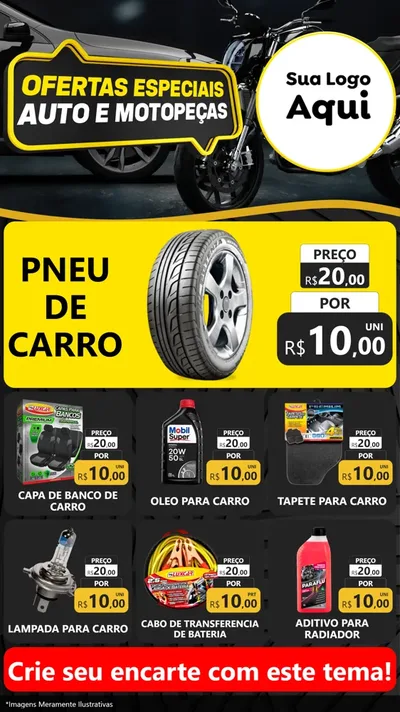 Modelo de Rede Social para Stories com o tema Ofertas Especiais Auto e Motopeças para Auto peças