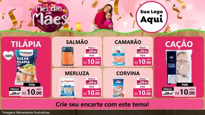 Modelo de TV para TV Horizontal com o tema Mês das Mães para Peixaria