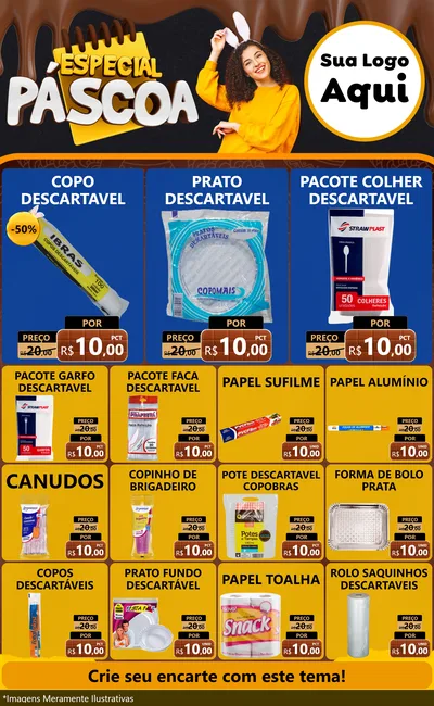 Modelo de Encarte para Encarte Grande com o tema Especial Páscoa para Embalagens