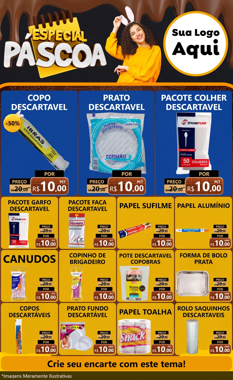 Modelo de Encarte para Encarte Grande com o tema Especial Páscoa para Embalagens