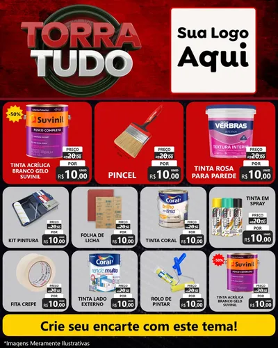 Modelo de Rede Social para Feed Instagram com o tema Torra Tudo para Tintas e Ferramentas