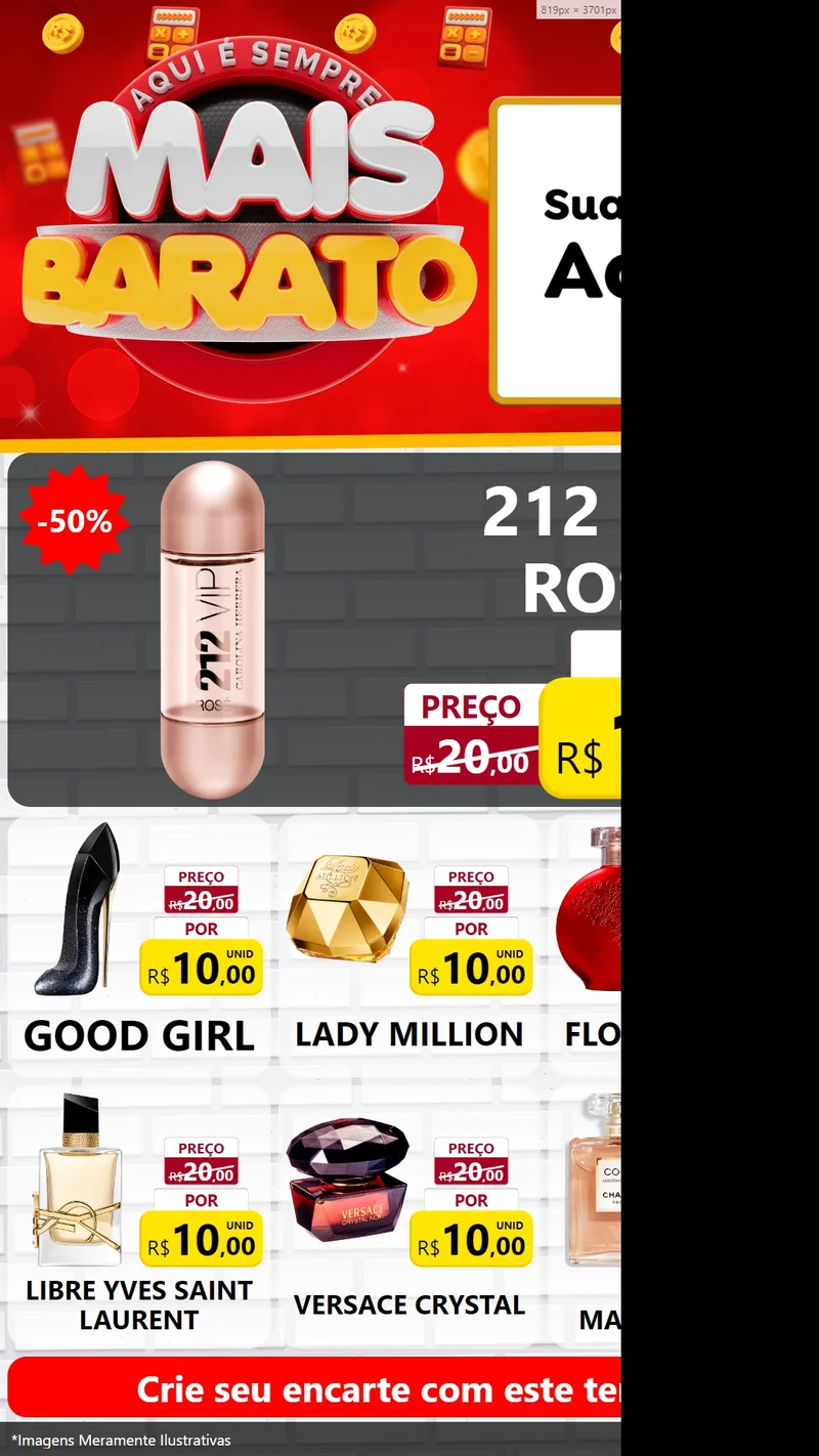 Modelo de Rede Social para Stories com o tema Mais Barato para Perfumes