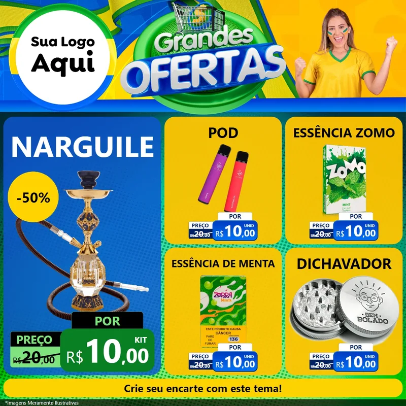 Modelo de Rede Social para Feed Facebook com o tema Grandes Ofertas para Tabacaria