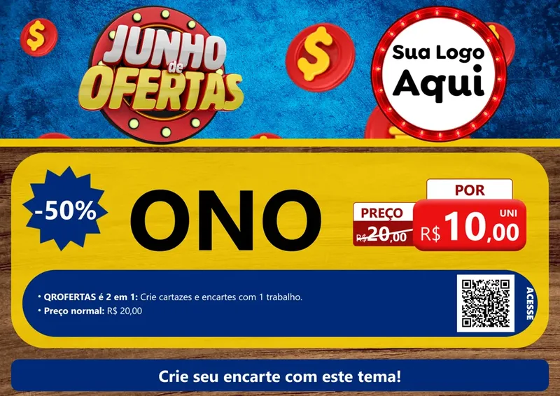 Modelo de Cartaz para Cartaz A4 Horizontal com o tema Junho de Ofertas para Óticas