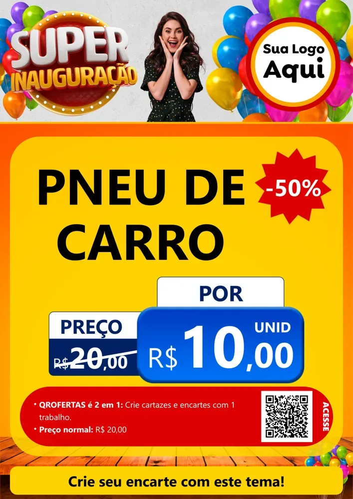 Modelo de Cartaz para Cartaz A4 Vertical com o tema Super Inauguração para Auto peças