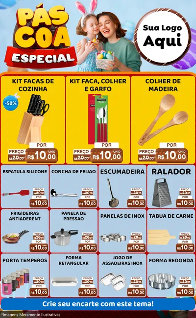 Modelo de Encarte para Encarte Grande com o tema Páscoa Especial para Utilidades Domésticas