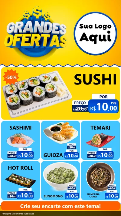 Modelo de Rede Social para Stories com o tema Grandes Ofertas para Comida japonesa