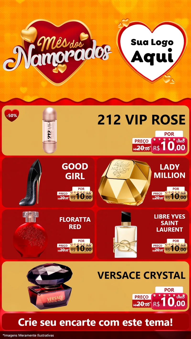 Modelo de TV para TV Vertical com o tema Mês dos Namorados para Perfumes