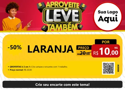 Modelo de Cartaz para Cartaz A4 Horizontal com o tema Aproveite e Leve Também para Hortifrúti