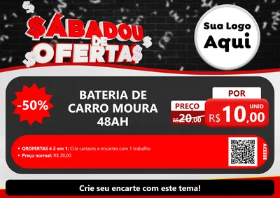 Modelo de Cartaz para Cartaz A4 Horizontal com o tema Sabadou de Ofertas para Baterias Elétricas