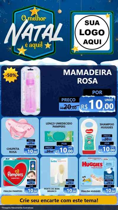 Modelo de Rede Social para Stories com o tema O Melhor Natal É Aqui! para Bebês