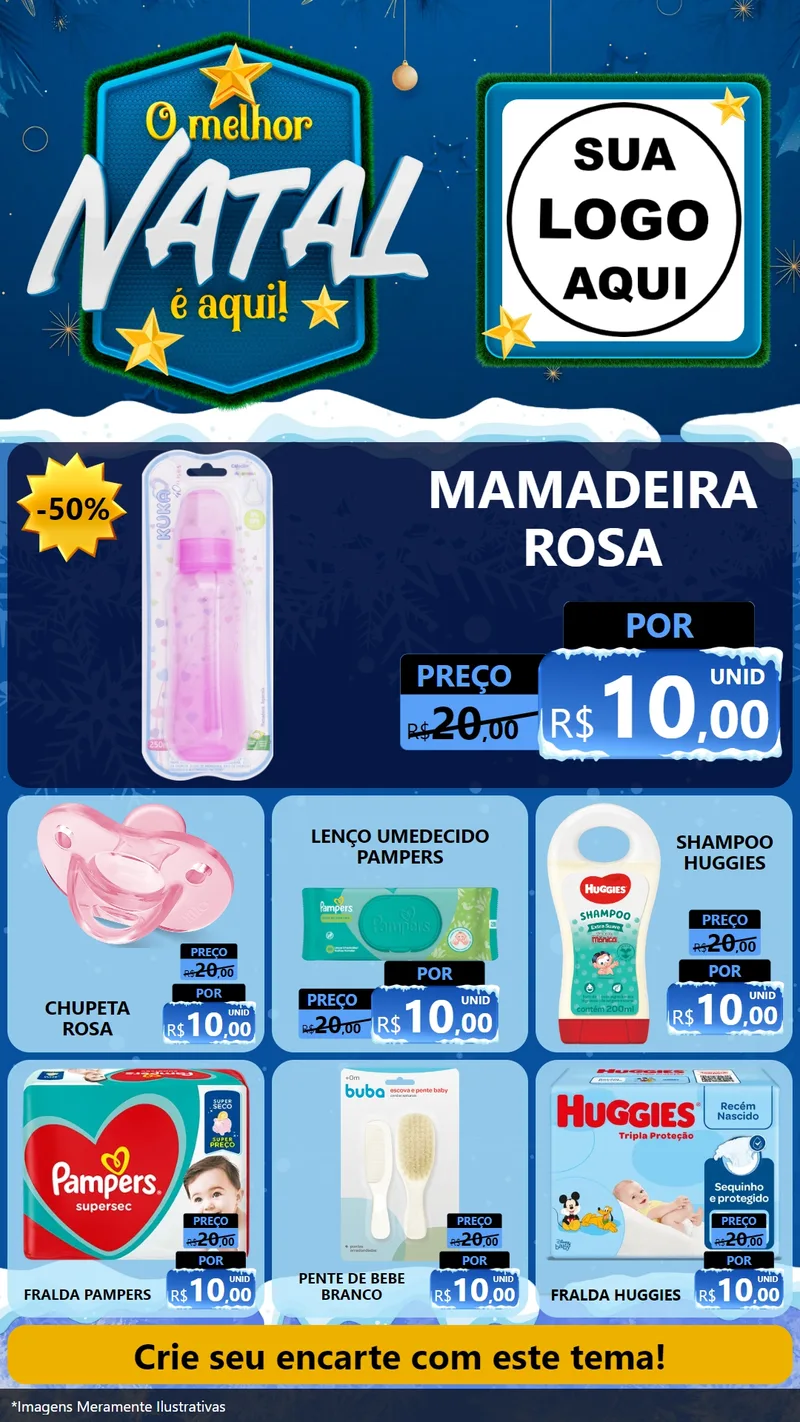 Modelo de Rede Social para Stories com o tema O Melhor Natal É Aqui! para Bebês
