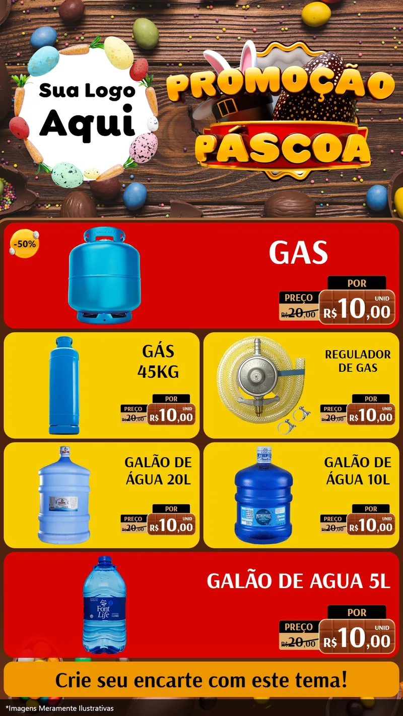 Modelo de TV para TV Vertical com o tema Promoção Páscoa para Água e gás