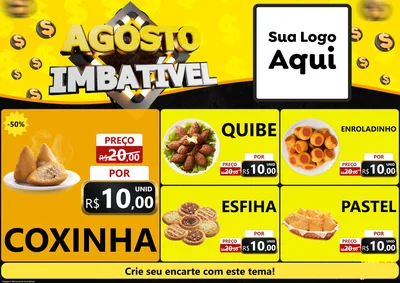 Modelo de Encarte para Encarte A4 Horizontal com o tema Agosto Imbatível para Salgadaria