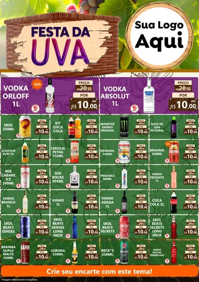 Modelo de Encarte para Encarte A4 Vertical com o tema Festa da Uva para Distribuidora de bebidas