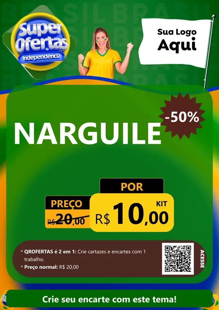 Modelo de Cartaz para Cartaz A4 Vertical com o tema Super Ofertas de Independência para Tabacaria