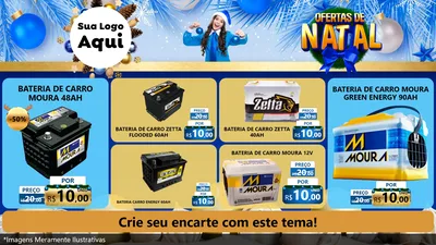Modelo de TV para TV Horizontal com o tema Ofertas de Natal para Baterias Elétricas