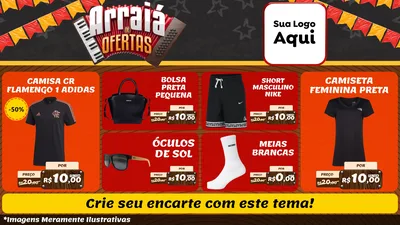 Modelo de TV para TV Horizontal com o tema Arraiá de Ofertas - Junina para Roupas e acessórios