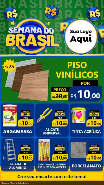 Modelo de Rede Social para Stories com o tema Semana Do Brasil para Material para Construção