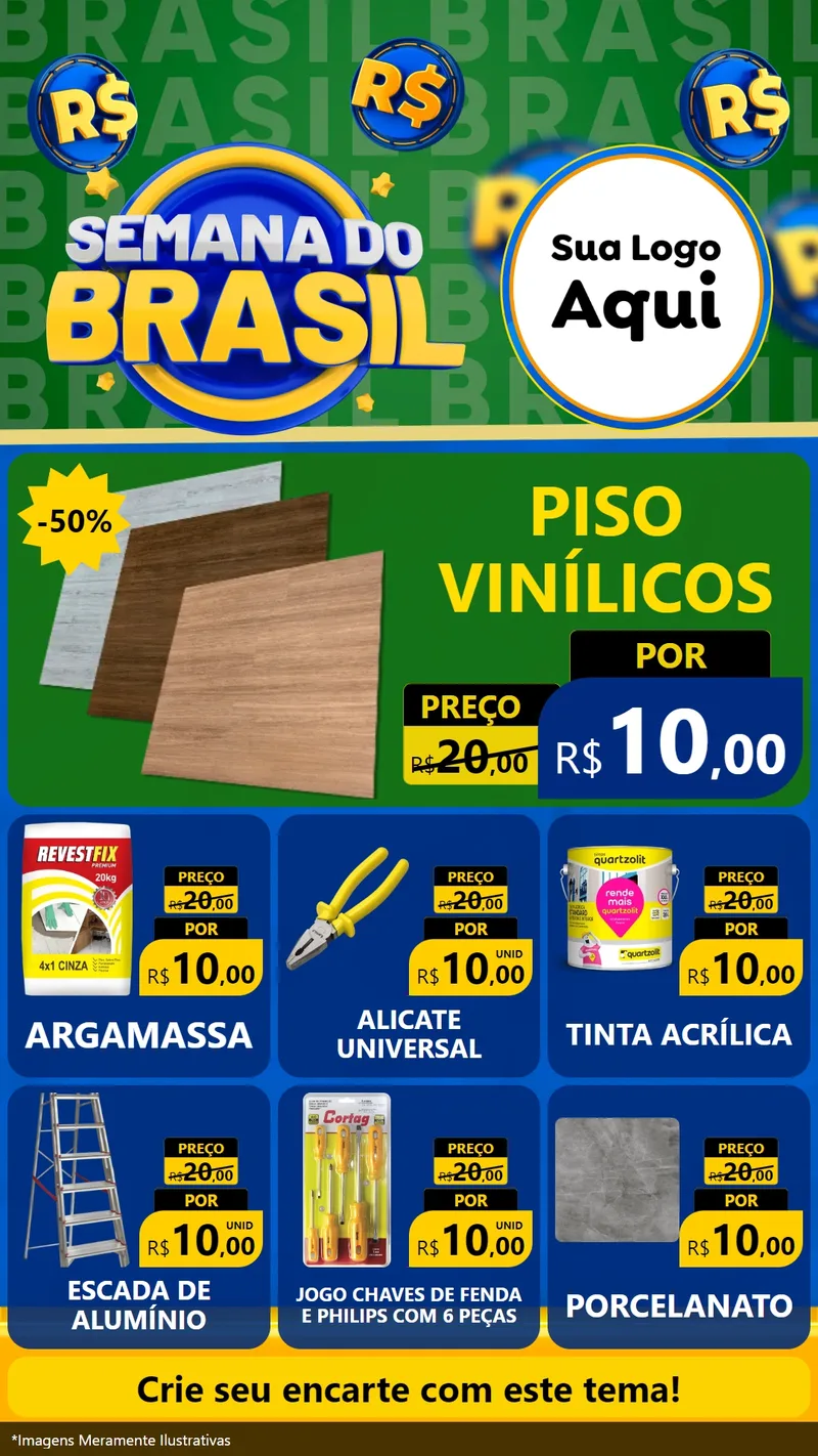 Modelo de Rede Social para Stories com o tema Semana Do Brasil para Material para Construção