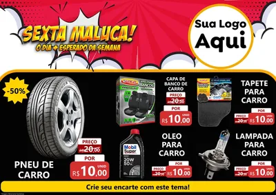 Modelo de Encarte para Encarte A4 Horizontal com o tema Sexta Maluca! para Auto peças