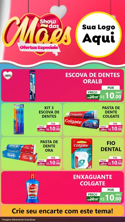 Modelo de TV para TV Vertical com o tema Show das Mães - Ofertas Especiais para Higiene Pessoal