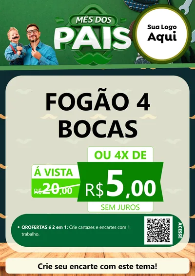 Modelo de Cartaz para Cartaz A4 Vertical com o tema Mês dos Pais para Móveis e Eletro