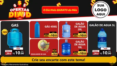 Modelo de TV para TV Horizontal com o tema Ofertas Dia D para Água e gás