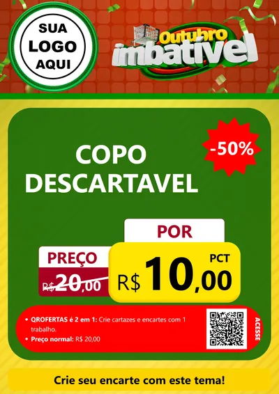 Modelo de Cartaz para Cartaz A4 Vertical com o tema Outubro Imbatível para Embalagens
