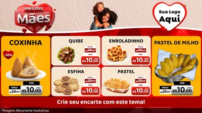 Modelo de TV para TV Horizontal com o tema Mês das Mães para Salgadaria