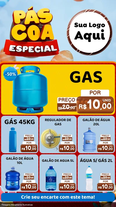 Modelo de Rede Social para Stories com o tema Páscoa Especial para Água e gás