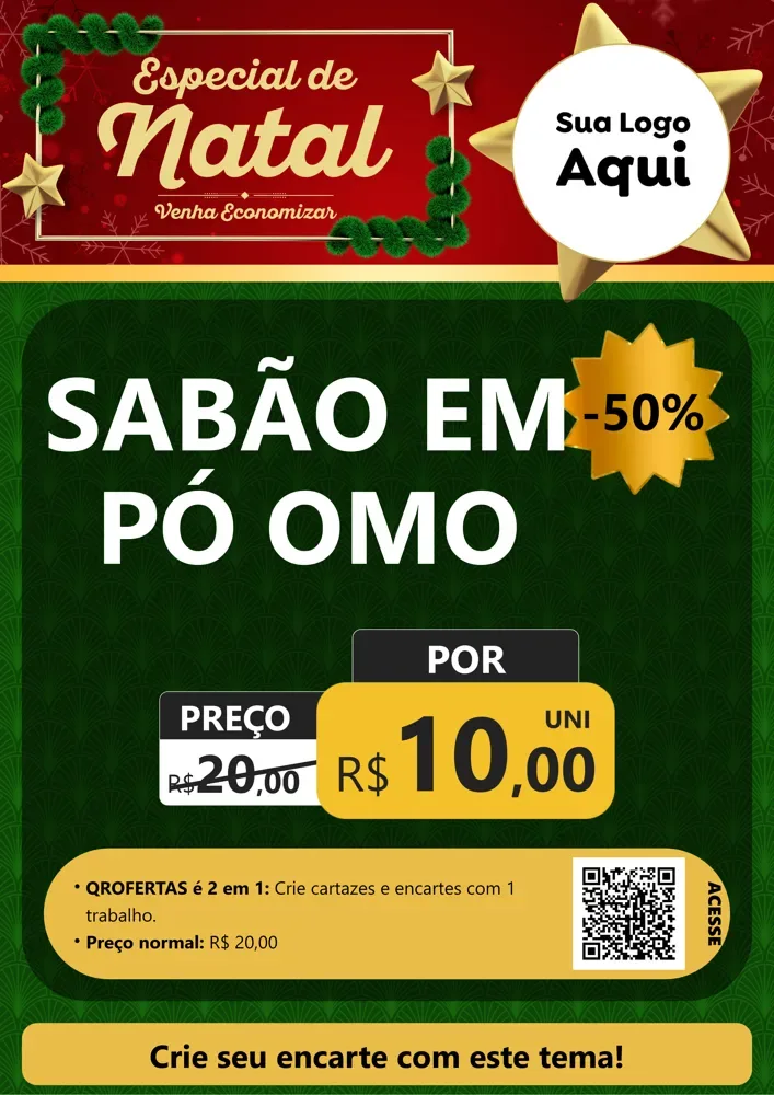 Modelo de Cartaz para Cartaz A4 Vertical com o tema Especial de Natal para Produtos de Limpeza
