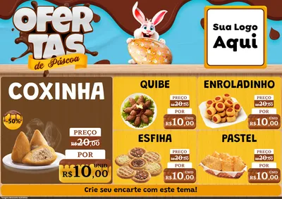 Modelo de Encarte para Encarte A4 Horizontal com o tema Ofertas de Páscoa para Salgadaria
