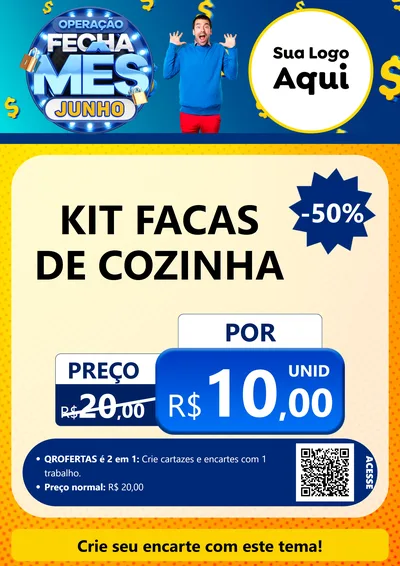 Modelo de Cartaz para Cartaz A4 Vertical com o tema Operação Fecha Mês, Junho para Utilidades Domésticas