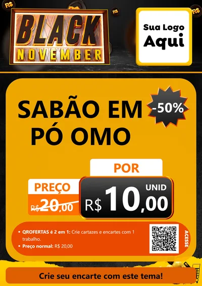 Modelo de Cartaz para Cartaz A4 Vertical com o tema Black November para Produtos de Limpeza