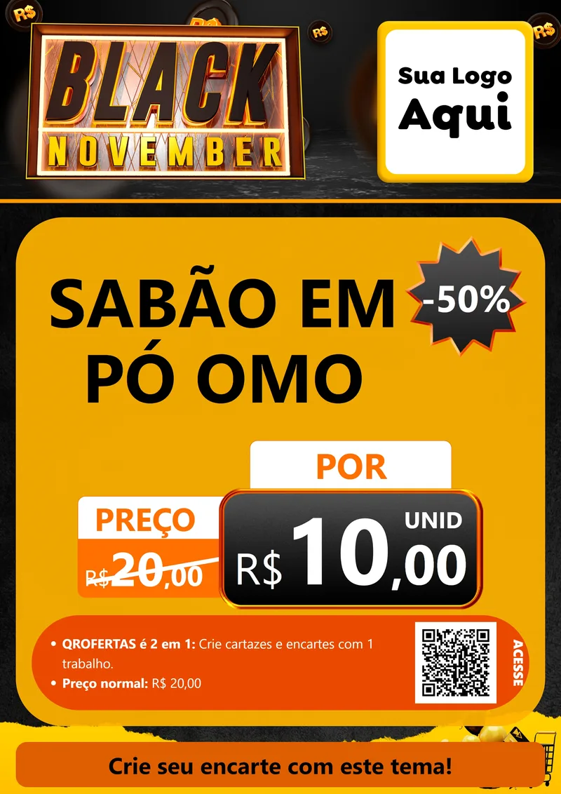 Modelo de Cartaz para Cartaz A4 Vertical com o tema Black November para Produtos de Limpeza