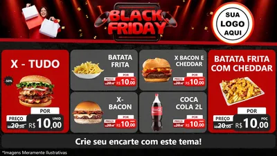 Modelo de TV para TV Horizontal com o tema Black Friday para Hamburgueria