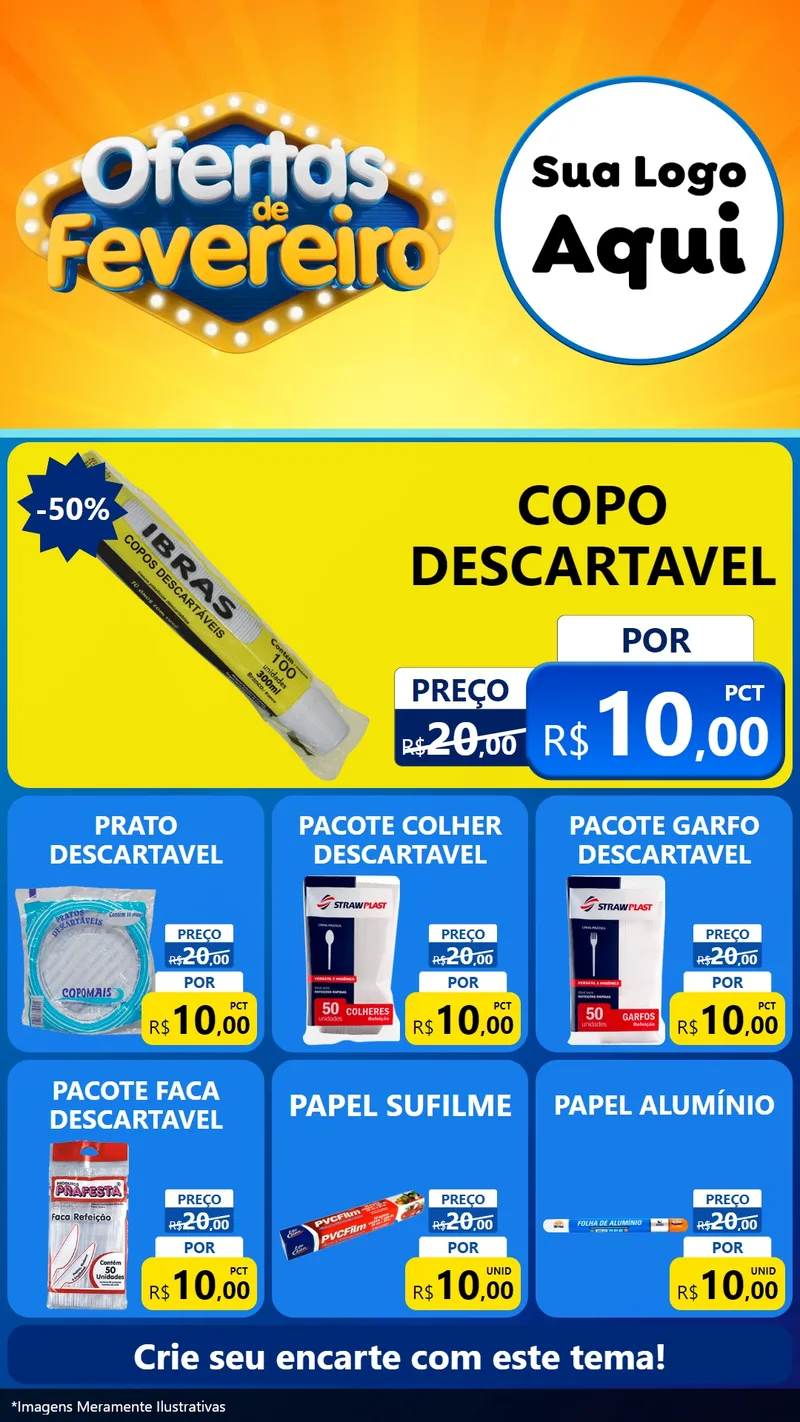 Modelo de Rede Social para Stories com o tema Ofertas de Fevereiro para Embalagens