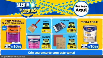 Modelo de TV para TV Horizontal com o tema Alerta de Ofertas para Tintas e Ferramentas