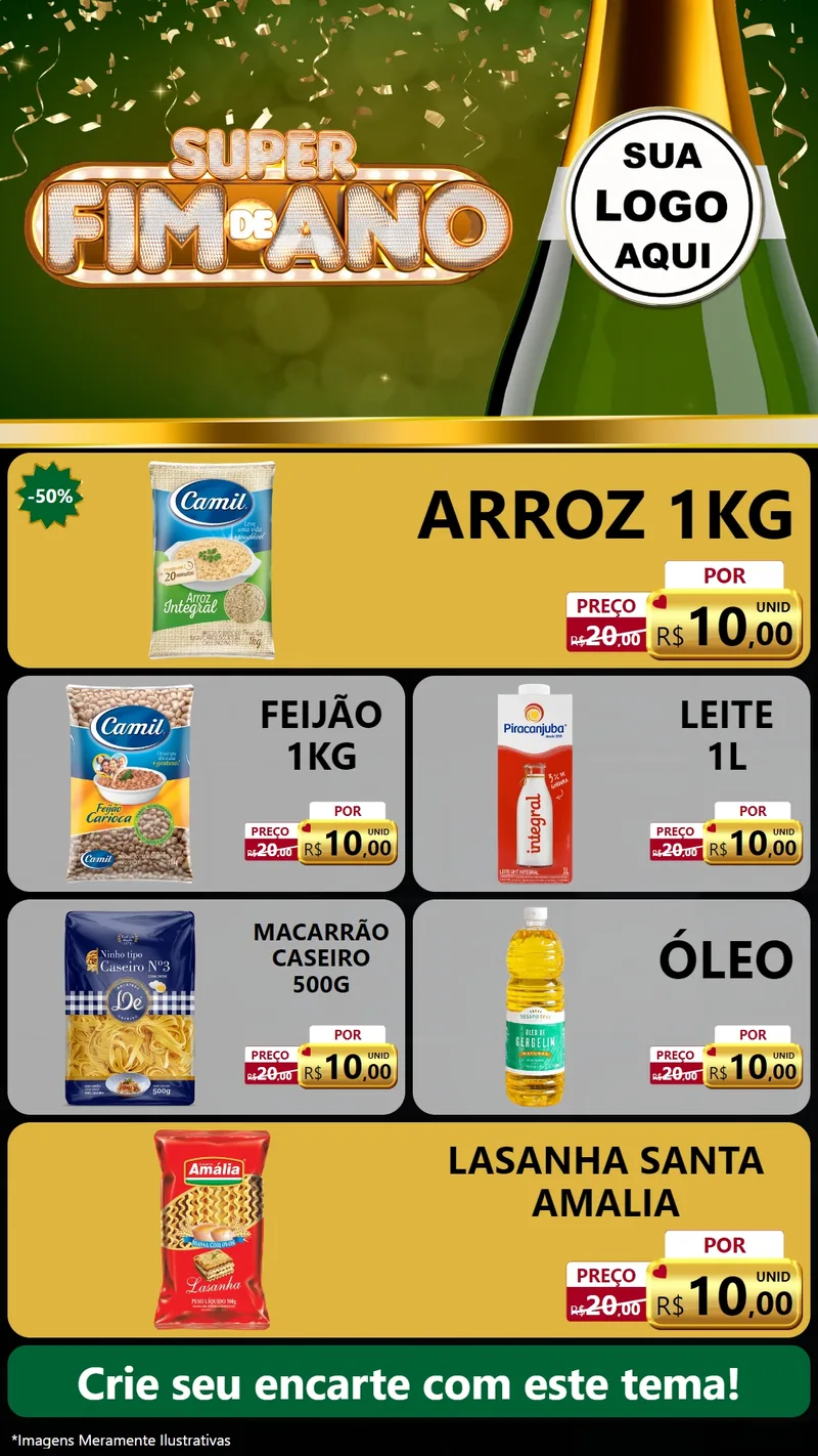 Modelo de TV para TV Vertical com o tema Super Fim de Ano para Supermercado