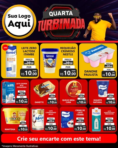 Modelo de Rede Social para Feed Instagram com o tema Quarta Turbinada para Frios e Laticínios