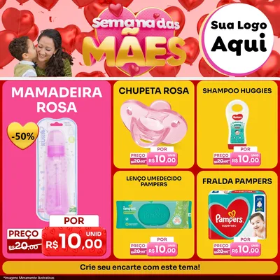 Modelo de Rede Social para Feed Facebook com o tema Semana Das Mães para Bebês