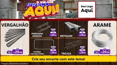 Modelo de TV para TV Horizontal com o tema O Melhor Preço Está Aqui - Construção para Ferragens