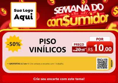 Modelo de Cartaz para Cartaz A4 Horizontal com o tema Semana do Consumidor para Material para Construção